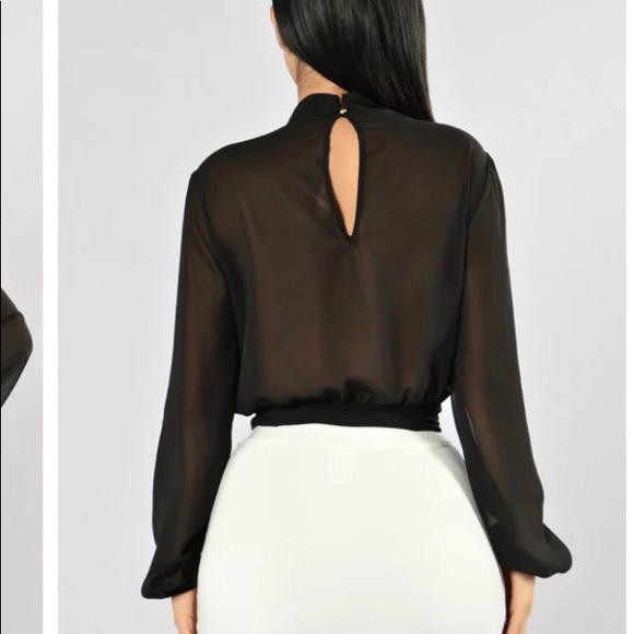 Fashion nova black blouse! NWOT - Picture 2 of 8